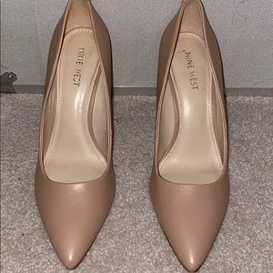 size 7 1/ nude nine west heels worn once!